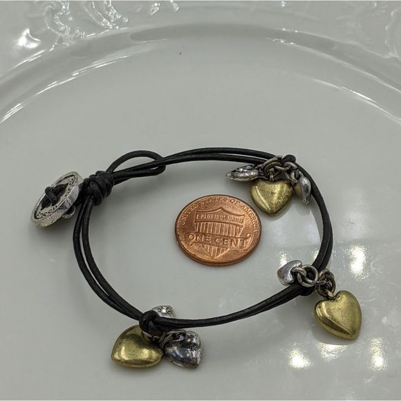 Fossil Gold and Silver Tone Heart Charm Bracelet - Picture 5 of 8